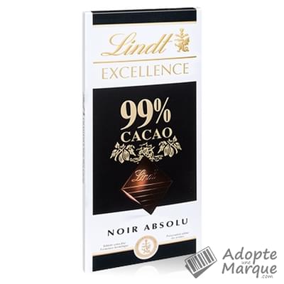 Lindt Excellence - Tablette Chocolat Noir 99% Cacao Noir Absolu La tablette de 50G