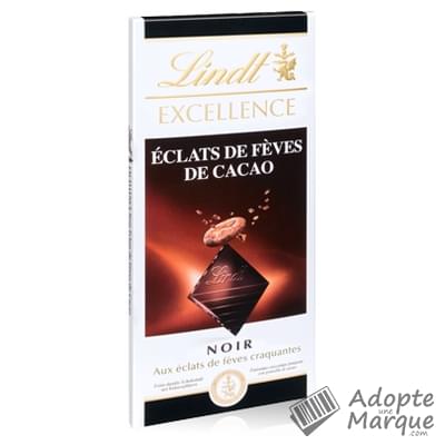 Lindt Excellence - Tablette Chocolat Noir & Eclats de fèves de Cacao La tablette de 100G