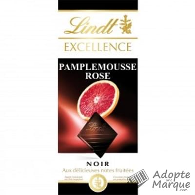 Lindt Excellence - Tablette Chocolat Noir & Pamplemousse rose La tablette de 100G