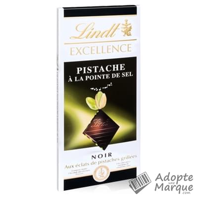 Lindt Excellence - Tablette Chocolat Noir & Pistache à la pointe de Sel La tablette de 100G