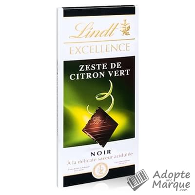 Lindt Excellence - Tablette Chocolat Noir & Zeste de Citron vert La tablette de 100G