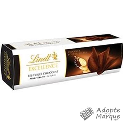 Lindt Excellence - Tuiles au Chocolat Noir, Amandes & pointe de Sel Le paquet de 125G