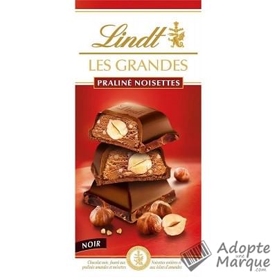 Lindt Les Grandes - Tablette Chocolat Noir Praliné Noisettes La tablette de 225G