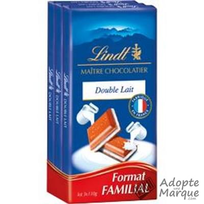 Lindt Maître Chocolatier - Tablette Chocolat au Lait Double Lait Les 3 tablettes de 110G