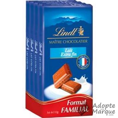 Lindt Maître Chocolatier - Tablette Chocolat au Lait Extra Fin Les 4 tablettes de 110G