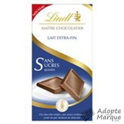 Lindt Maître Chocolatier - Tablette Chocolat au Lait Extra Fin sans sucres ajoutés La tablette de 100G
