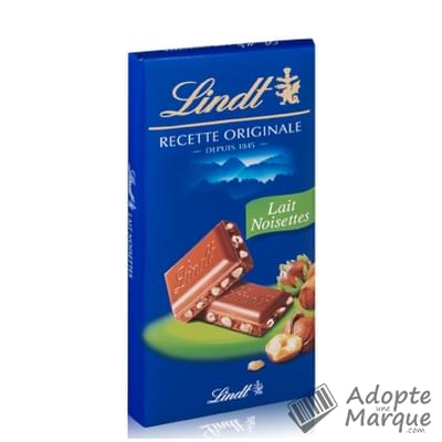 Lindt Recette Originale - Tablette Chocolat au Lait & aux Noisettes Les 2 tablettes de 100G