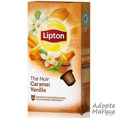 Lipton Capsule Thé Noir Vanille Caramel La boîte de 10 capsules