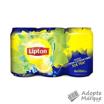 Lipton Ice Tea Thé glacé saveur Citron & Citron vert Les 6 canettes de 33CL