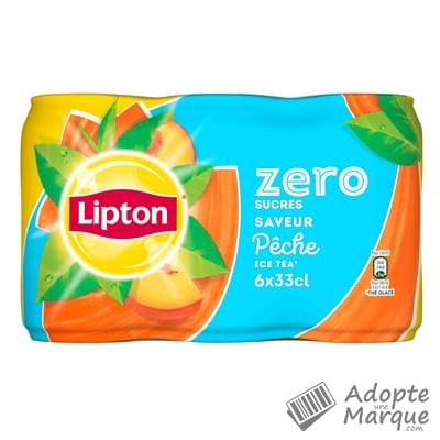 Lipton Ice Tea Zéro - Thé glacé saveur Pêche Les 6 canettes de 33CL