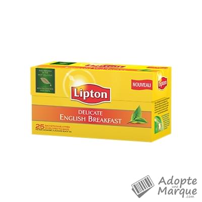 Lipton Thé Delicate English Breakfast La boîte de 25 sachets