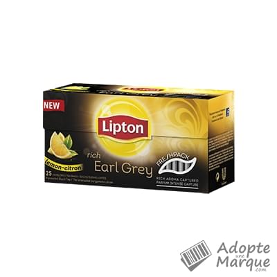 Lipton Thé Noir d'Origine Earl Grey Citron La boîte de 25 sachets
