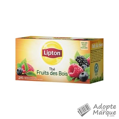 Lipton Thé Noir Parfumé Fruits des Bois La boîte de 25 sachets