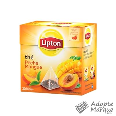 Lipton Thé Noir Parfumé Pêche Mangue La boîte de 20 sachets Pyramid®