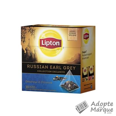 Lipton Thé Russian Earl Grey Collection Exclusive La boîte de 20 sachets Pyramid®
