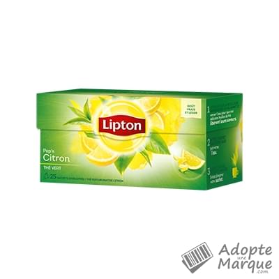 Lipton Thé Vert Citron La boîte de 25 sachets