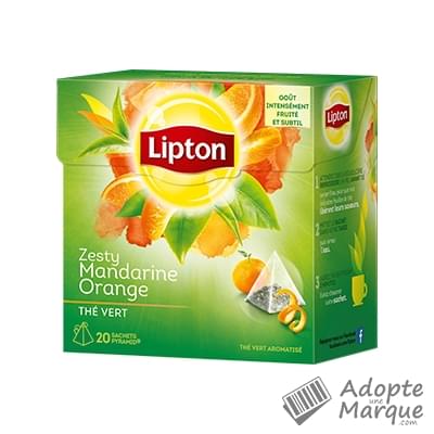Lipton Thé Vert Mandarine Orange La boîte de 20 sachets Pyramid®