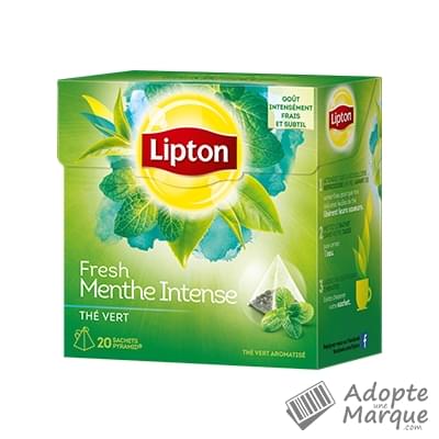 Lipton Thé Vert Menthe Intense La boîte de 20 sachets Pyramid®