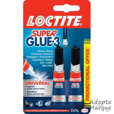 Loctite Super Glue Universal Les 2 tubes de 3G