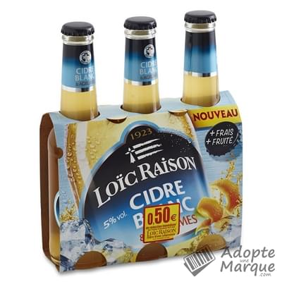 Loïc Raison Cidre aromatisé - Cidre Blanc & Agrumes - 5% vol. "Les 3 bouteilles de 27,5CL"
