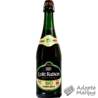 Loïc Raison Cidre Brut Bio - 5% vol. La bouteille de 75CL