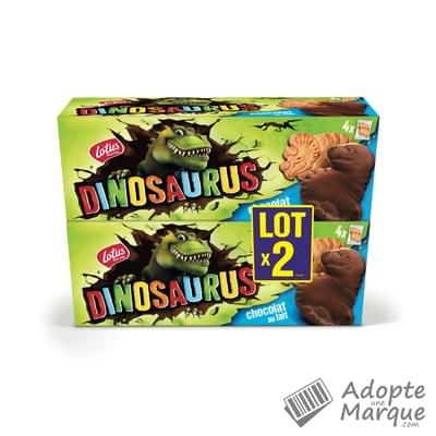 Lotus Bakeries Dinosaurus au Chocolat au Lait Les 2 paquets de 225G
