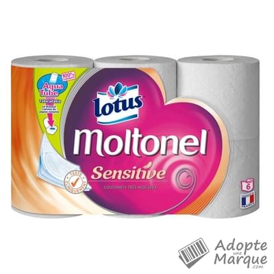 Lotus Moltonel® Sensitive - Papier toilette - Rouleaux AquaTube™ Les 6 rouleaux