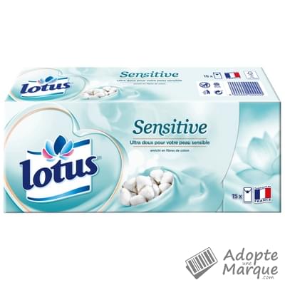 Lotus Sensitive - Mouchoirs en papier - Format Etuis Les 15 étuis de 9 mouchoirs