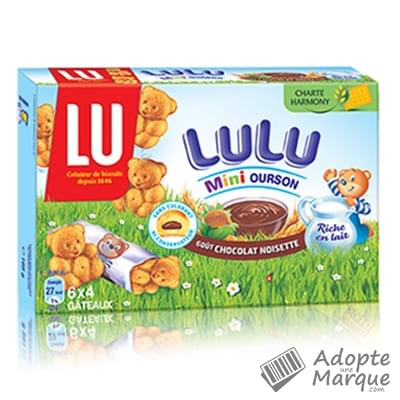 Lulu l'Ourson Mini Ourson - Gâteaux fourrés au Chocolat & Noisette Le paquet de 165G