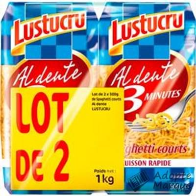 Lustucru Al dente en 3 minutes - Spaghetti courts Les 2 sachets de 500G