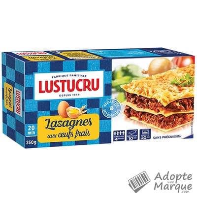Lustucru Les classiques aux œufs frais - Lasagnes La boîte de 250G