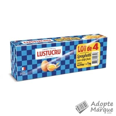 Lustucru Les classiques aux œufs frais - Spaghetti longs Les 4 boîtes de 250G