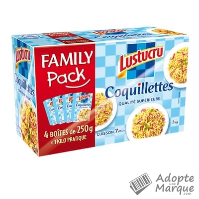 Lustucru Family pack - Coquillettes Les 4 boîtes de 250G