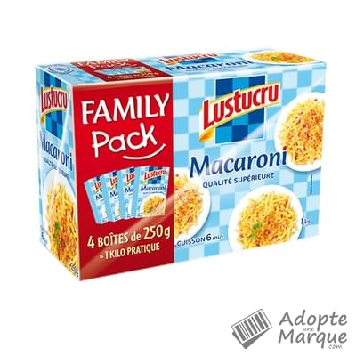 Lustucru Family pack - Macaroni Les 4 boîtes de 250G