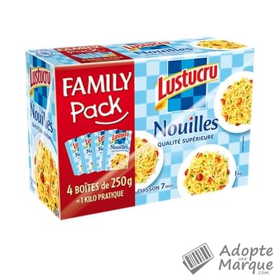 Lustucru Family pack - Nouilles Les 4 boîtes de 250G