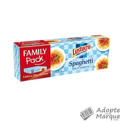 Lustucru Family pack - Spaghetti Les 4 boîtes de 250G