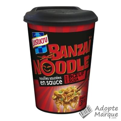 Lustucru Sélection Banzaï Noodle Nouilles sautées en sauce Saveur Bœuf Soja La cup de 90G