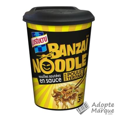 Lustucru Sélection Banzaï Noodle Nouilles sautées en sauce Saveur Poulet Teriyaki La cup de 90G