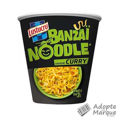 Lustucru Sélection Banzaï Noodle Saveur Curry La cup de 60G