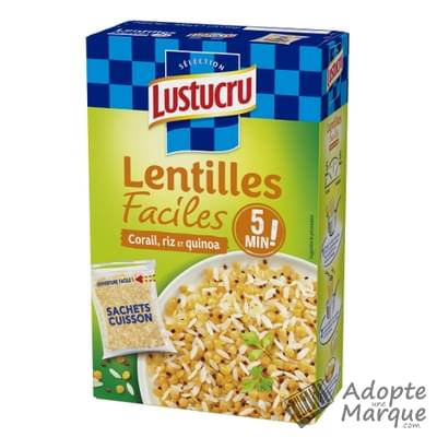 Lustucru Sélection Lentilles Faciles Corail, Riz & Quinoa Les 2 sachets de 150G - 300G