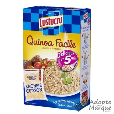 Lustucru Sélection Quinoa Facile : Quinoa, Boulgour en 5 min Les 2 sachets de 150G - 300G