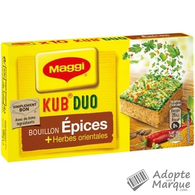 Maggi Bouillon KUB Duo aux Epices & Herbes orientales La boîte de 10 cubes - 105G