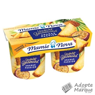 Mamie Nova Dessert Gourmand Ananas Passion Les 2 pots de 150G