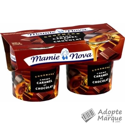 Mamie Nova Dessert Gourmand Caramel Chocolat Les 2 pots de 150G