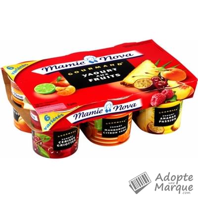 Mamie Nova Panaché de Desserts Gourmands aux Fruits (6 variétés) Les 6 pots de 150G