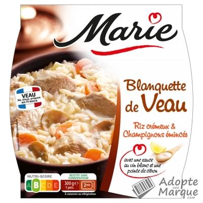 Marie Blanquette de Veau Riz crémeux & Champignons émincés La barquette de 300G