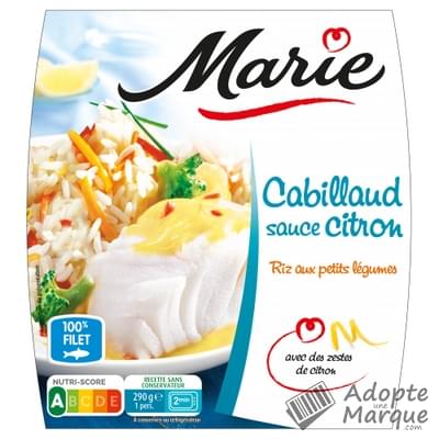 Marie Cabillaud Sauce Citron & Riz aux Petits Légumes La barquette de 290G