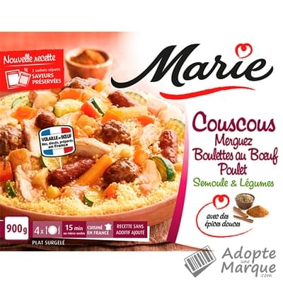 Marie Couscous Merguez, Boulettes au Bœuf & Poulet La barquette de 900G