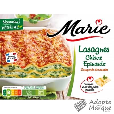 Marie Lasagnes Chèvre Epinards & Compotée de Tomates La barquette de 850G