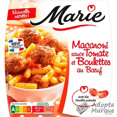 Marie Macaroni Sauce Tomate & Boulettes au Bœuf La barquette de 280G